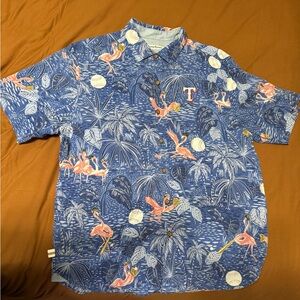 Texas Rangers - Tommy Bahama Navy and White Tropical Shirt